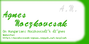 agnes moczkovcsak business card